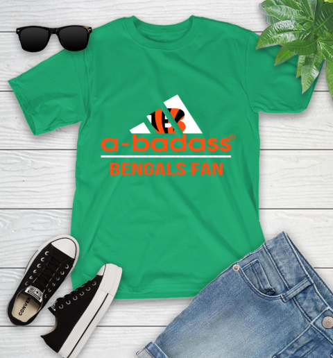 NFL A Badass Cincinnati Bengals Fan Adidas Football Sports 1 Youth T-Shirt 8