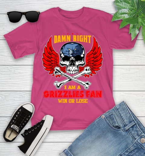 NBA Damn Right I Am A Memphis Grizzlies Win Or Lose Skull Basketball Sports Youth T-Shirt 11