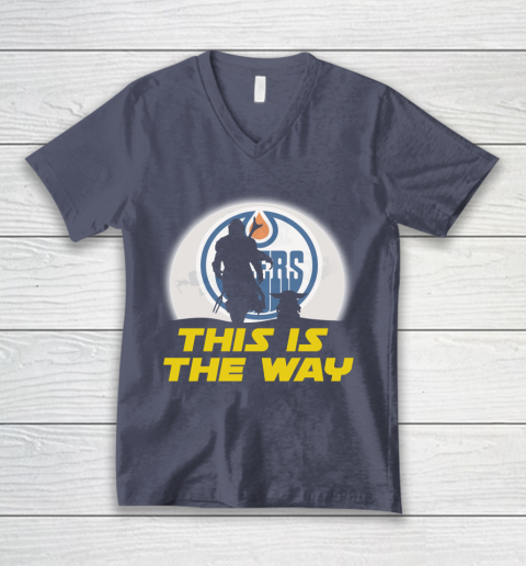 Edmonton Oilers NHL Ice Hockey Star Wars Yoda And Mandalorian This Is The Way V-Neck T-Shirt 7