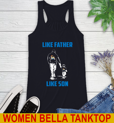Miami Marlins MLB Baseball Like Father Like Son Sports Racerback Tank 8