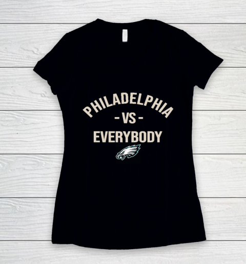 Philadelphia Eagles Vs Everybody Women's V-Neck T-Shirt