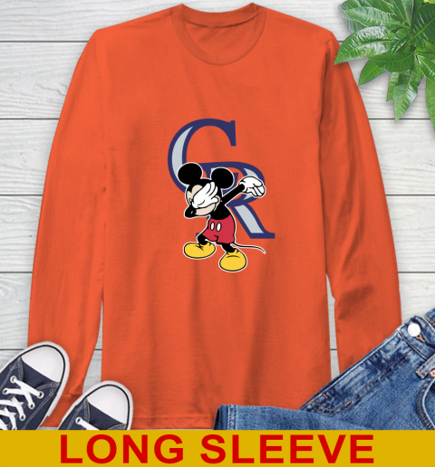 Colorado Rockies MLB Baseball Dabbing Mickey Disney Sports Long Sleeve T-Shirt 5