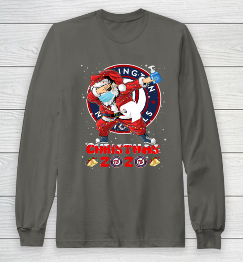 Washington Nationals Funny Santa Claus Dabbing Christmas 2020 MLB Long Sleeve T-Shirt 5
