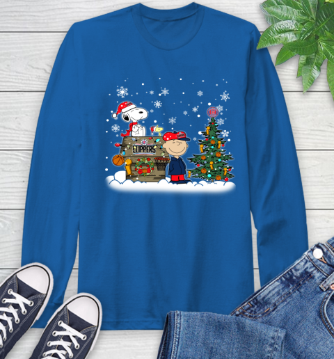 LA Clippers NBA Basketball Christmas The Peanuts Movie Snoopy Championship Long Sleeve T-Shirt 10