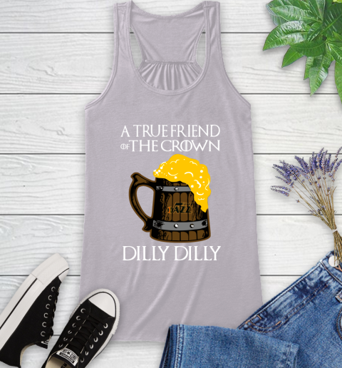 NBA Utah Jazz A True Friend Of The Crown Game Of Thrones Beer Dilly Dilly Basketball Racerback Tank 4