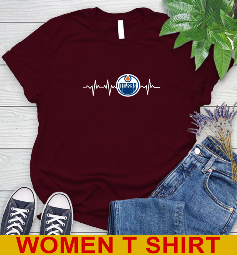 Edmonton Oilers NHL Hockey Heart Beat Shirt Women's T-Shirt 6