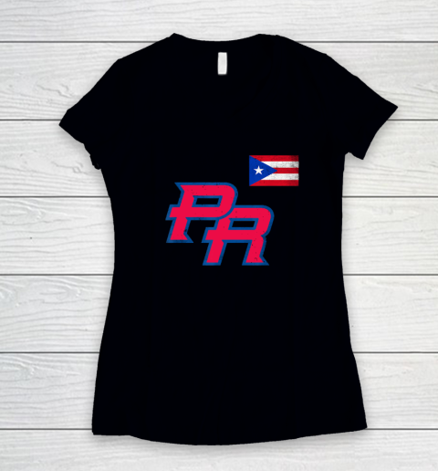Puerto Rico 2023 Baseball Flag Pride red Boricua Puerto Rico Women's V-Neck T-Shirt