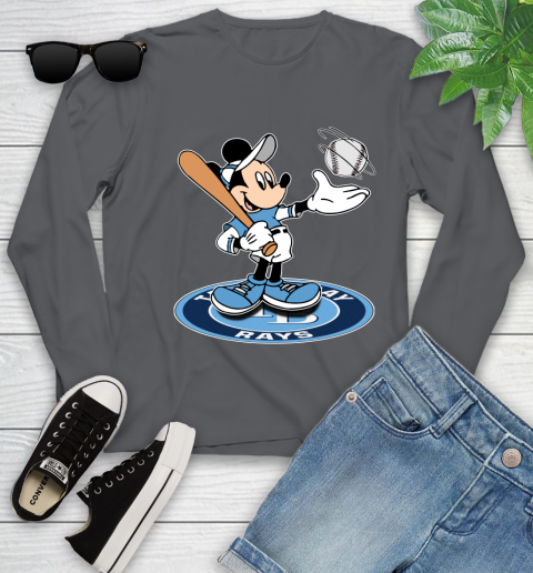 MLB Baseball Tampa Bay Rays Cheerful Mickey Disney Shirt Youth Long Sleeve 8