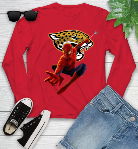 NFL Spider Man Avengers Endgame Football Jacksonville Jaguars Youth Long Sleeve 11