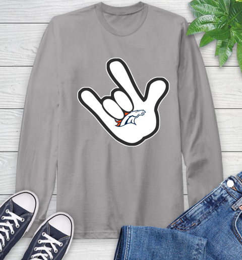 Denver Broncos NFL Football Mickey Rock Hand Disney Long Sleeve T-Shirt 6
