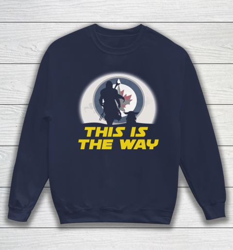 Winnipeg Jets NHL Ice Hockey Star Wars Yoda And Mandalorian This Is The Way Sweatshirt 2