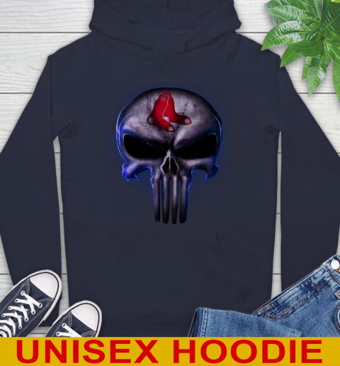 Boston Red Sox MLB Baseball Punisher Skull Sports Hoodie 3
