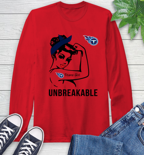 NFL Tennessee Titans Girl Unbreakable Football Sports Long Sleeve T-Shirt 9