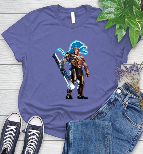 NFL Thanos Gauntlet Avengers Endgame Football Detroit Lions Women's T-Shirt 11