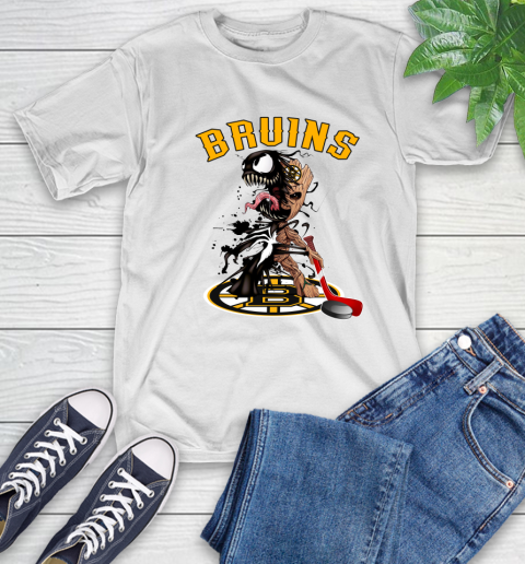 NHL Boston Bruins Hockey Venom Groot Guardians Of The Galaxy T-Shirt