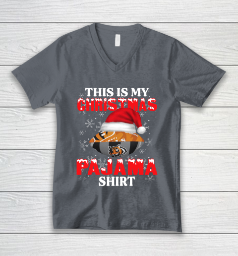 Cincinnati Bengals This Is My Christmas Pajama Shirt NFL V-Neck T-Shirt 4