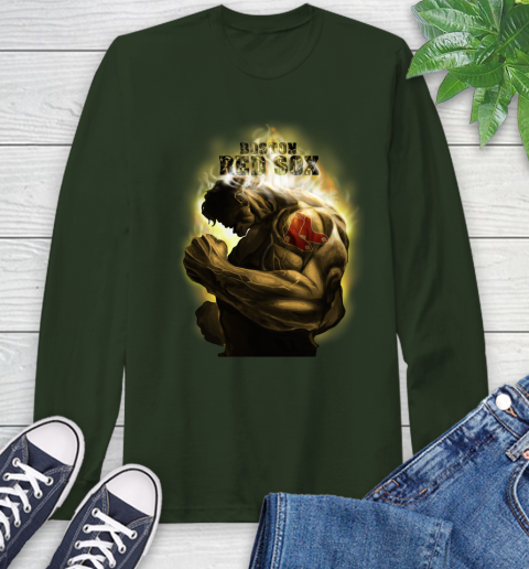 Boston Red Sox MLB Baseball Hulk Marvel Avengers Sports Long Sleeve T-Shirt 7