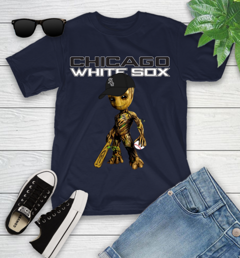 MLB Chicago White Sox Groot Guardians Of The Galaxy Baseball Youth T-Shirt 3
