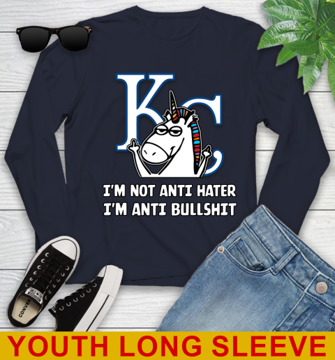 Los Angeles Angels MLB Baseball Unicorn I'm Not Anti Hater I'm Anti Bullshit (2) Youth Long Sleeve 3