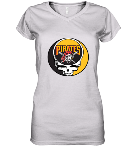 Pittsburgh Pirates The Grateful Dead Baseball Mlb Mashup Women's V-Neck T-Shirt