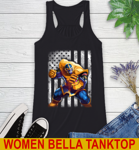 NHL Hockey Florida Panthers Thanos Marvel American Flag Shirt Racerback Tank