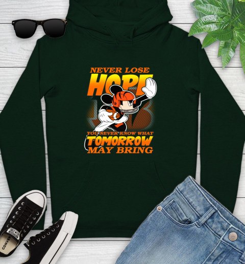 Cincinnati Bengals NFL Football Mickey Disney Never Lose Hope Youth Hoodie 14