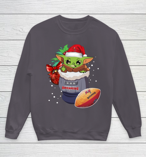 Tampa Bay Buccaneers Christmas Baby Yoda Star Wars Funny Happy NFL Youth Sweatshirt 6