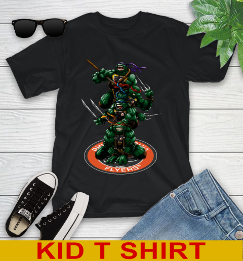 NHL Hockey Philadelphia Flyers Teenage Mutant Ninja Turtles Shirt Youth T-Shirt 2