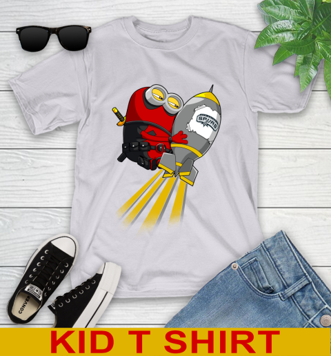 NBA Basketball San Antonio Spurs Deadpool Minion Marvel Shirt Youth T-Shirt 4