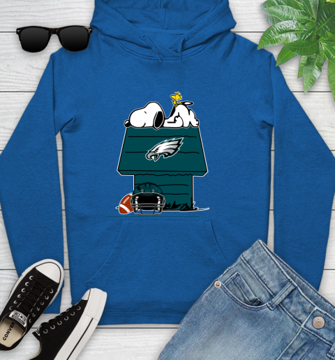 Philadelphia Eagles NFL Football Snoopy Woodstock The Peanuts Movie Youth Hoodie 9