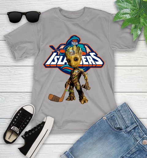 New York Islanders NHL Hockey Groot Marvel Guardians Of The Galaxy Youth T-Shirt 4