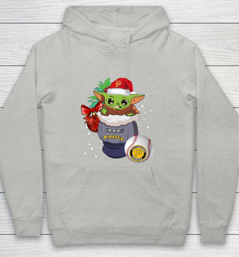 Pittsburgh Pirates Christmas Baby Yoda Star Wars Funny Happy MLB Youth Hoodie 2