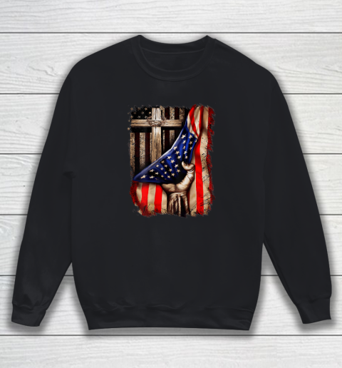 Christian Gift For Men Women Proud American Flag Patriotic Sweatshirt