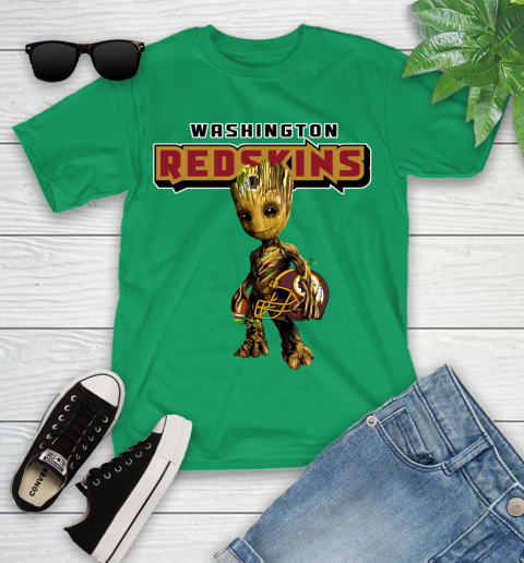 Washington Redskins NFL Football Groot Marvel Guardians Of The Galaxy Youth T-Shirt 6