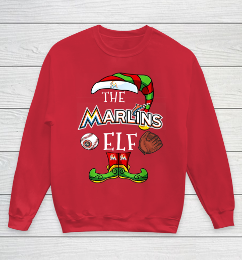 Miami Marlins Christmas ELF Funny MLB Youth Sweatshirt 7