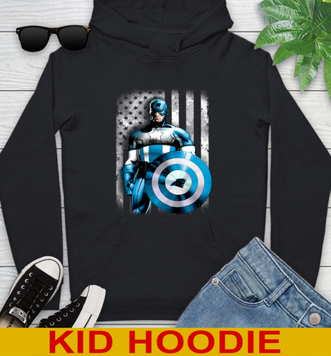 Carolina Panthers NFL Football Captain America Marvel Avengers American Flag Shirt Youth Hoodie