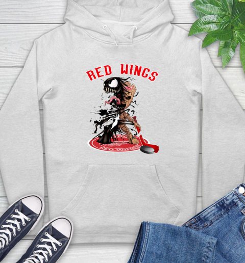 NHL Detroit Red Wings Hockey Venom Groot Guardians Of The Galaxy Hoodie