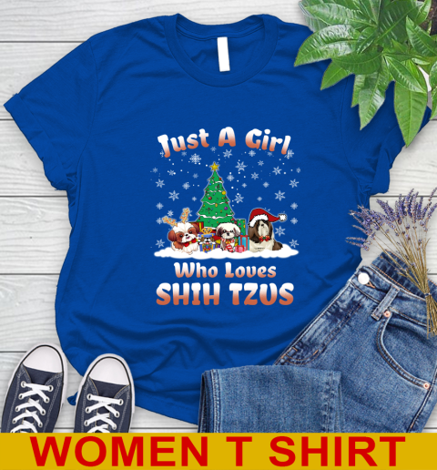 Christmas Just a girl who love shih tzus dog pet lover 235
