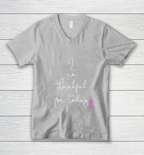Womens Fighting Breast Cancer Product Gift Battling Through Chemo V-Neck T-Shirt 3