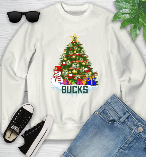 Milwaukee Bucks Merry Christmas NBA Basketball Sports Youth Sweatshirt