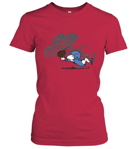 Tennessee Titans Snoopy Plays The Football Game swys tennessee titans snoopy plays the football game ladies t shirt 20 front red