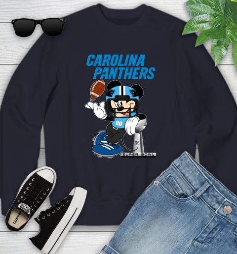 NFL Carolina Panthers Mickey Mouse Disney Super Bowl Football T Shirt Youth Sweatshirt 3