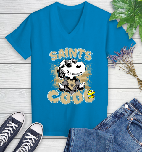 NFL Football New Orleans Saints Cool Snoopy Shirt Women's V-Neck T-Shirt 5
