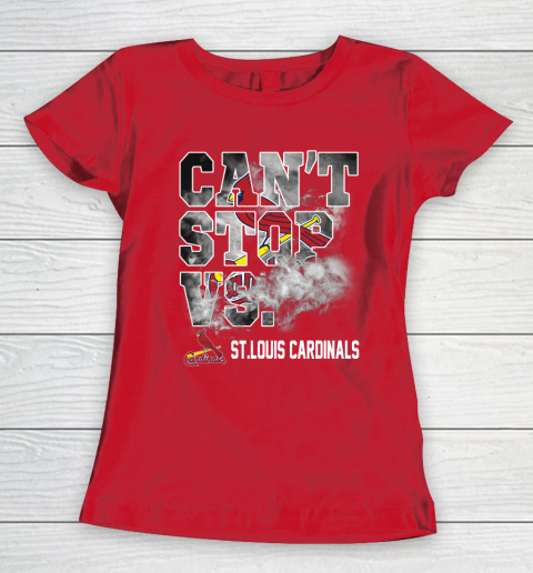 MLB St.Louis Cardinals Baseball Can't Stop Vs Cardinals Women's T-Shirt 9