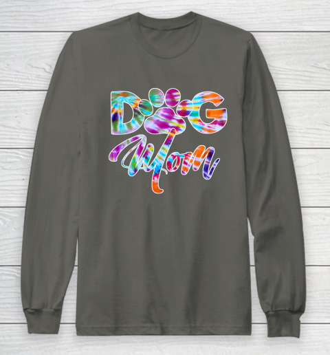 Dog Mom Shirt Tie Dye Dog Mom Apparel for Women Dog Lover Gifts Paw Long Sleeve T-Shirt 5