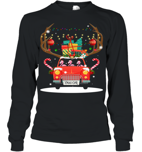 Flamingo Team Drive Xmas Car Gifts For Lovers Christmas Noel Youth Long Sleeve
