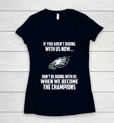 NFL Philadelphia Eagles Football We Become The Champions Women's V-Neck T-Shirt 2