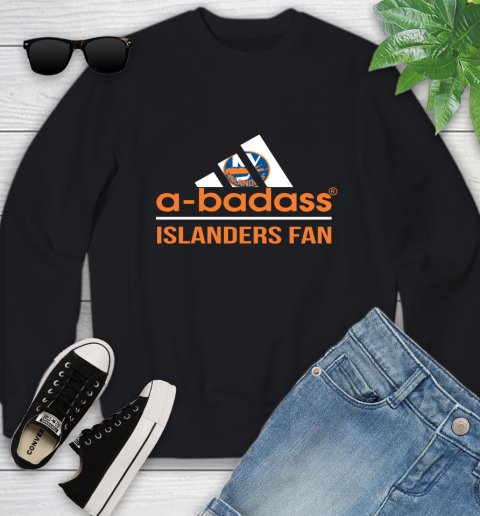 NHL A Badass New York Islanders Fan Adidas Hockey Sports Youth Sweatshirt