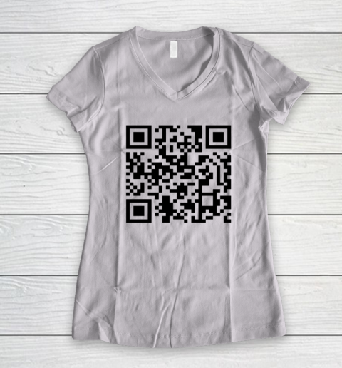 Trump Dance Troll QR Funny President Trump Dance Code Women's V-Neck T-Shirt