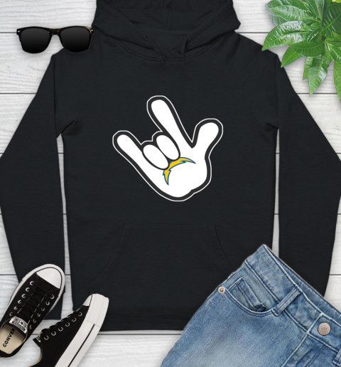 San Diego Chargers NFL Football Mickey Rock Hand Disney Youth Hoodie 2